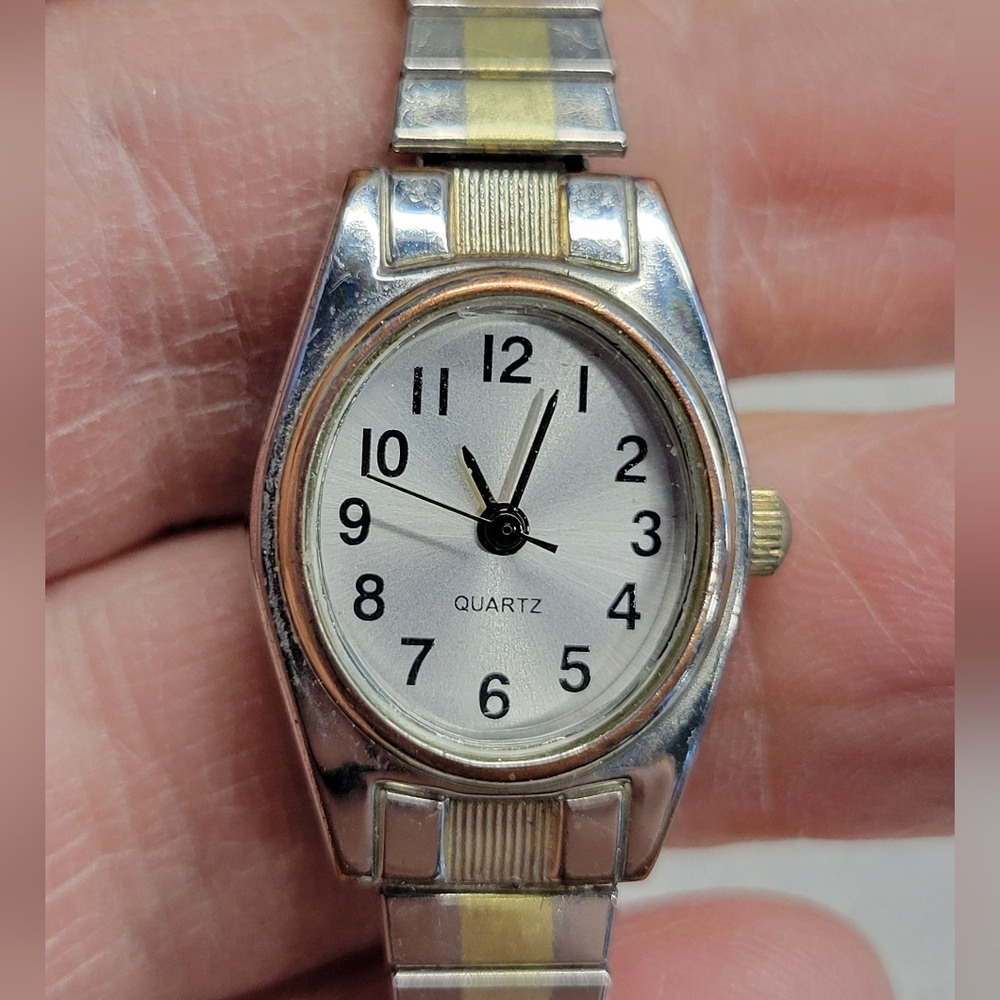 Womens Quartz Watch Two Tone Expansion Band